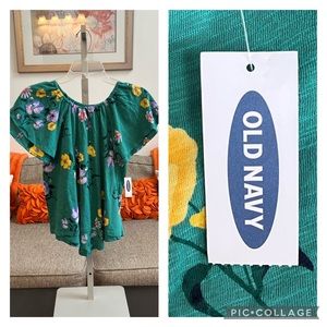 ❣️🆕Old Navy Girls Floral Print Short Flutter Sleeve Top❣️